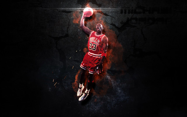 Basketball player jumping fireball air free wallpaper for desktop - medium preview image