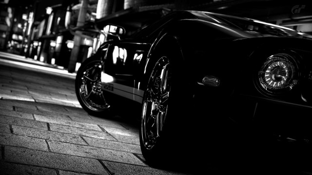 Black car brick street night #2 free wallpaper for desktop - medium preview image