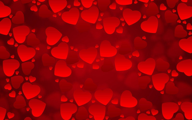 Red background hearts pattern repeat free wallpaper for desktop - medium preview image