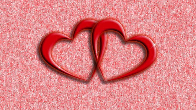 Red hearts couple pink romantic free wallpaper for desktop - medium preview image