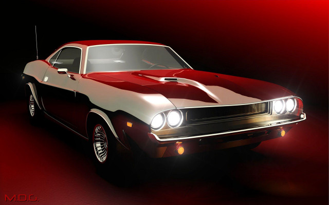 Red white muscle car red #2 free wallpaper for desktop - medium preview image