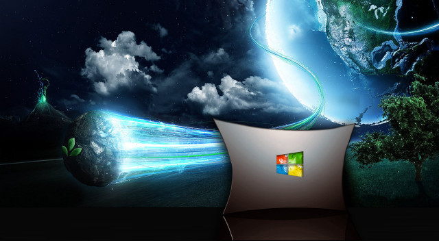 Computer screen planet window plant free wallpaper for desktop - medium preview image