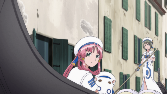 Anime girls building green shutters free wallpaper for desktop - medium preview image