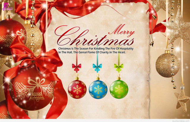 Christmas card ornaments red ribbon free wallpaper for desktop - medium preview image