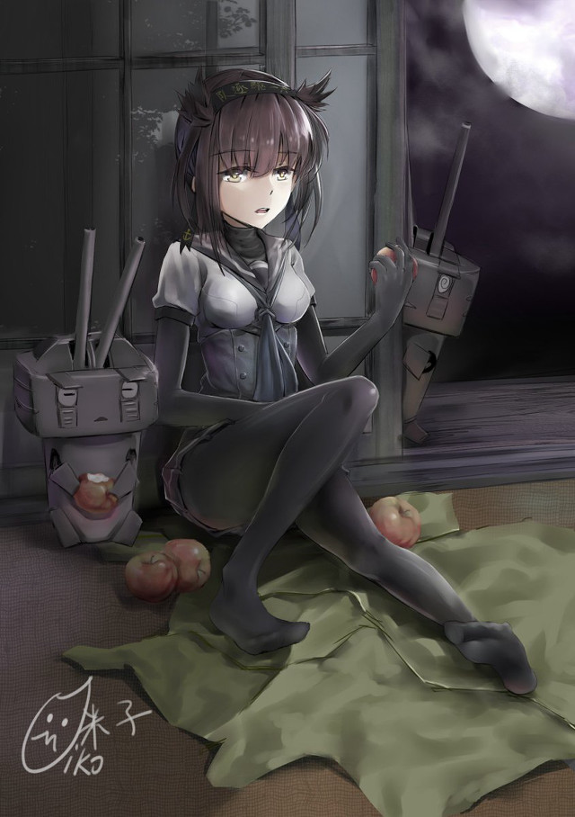 Girl sitting floor knife hand free wallpaper for mobile - medium preview image