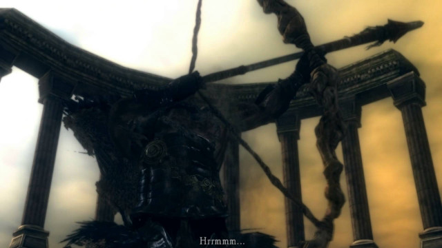 Demon statue sword clouds sky free wallpaper for desktop - medium preview image