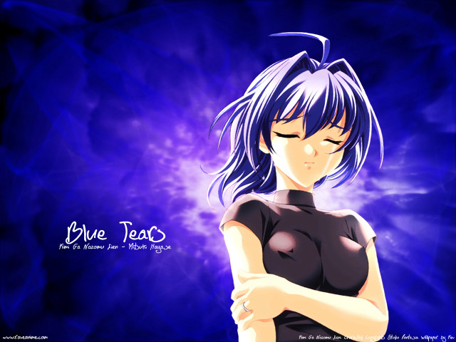 Anime girl blue hair black #11 free wallpaper for desktop - medium preview image