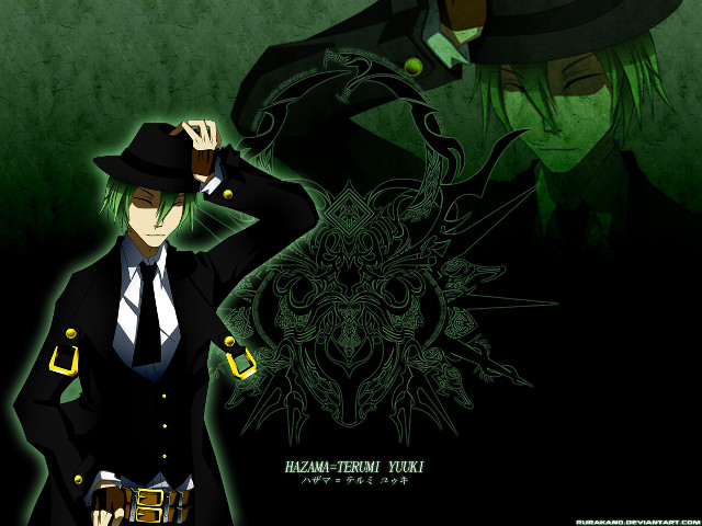 Man black suit hat green #2 free wallpaper for desktop - medium preview image