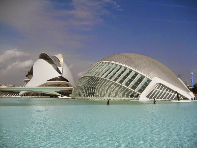 Large building water sky clouds free wallpaper for desktop - medium preview image