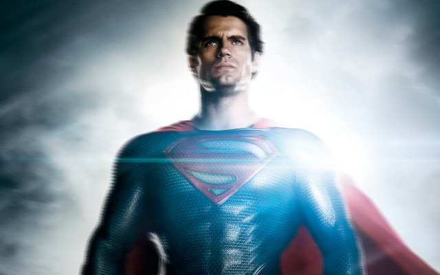 Superman man cloudy sky hands free wallpaper for desktop - medium preview image