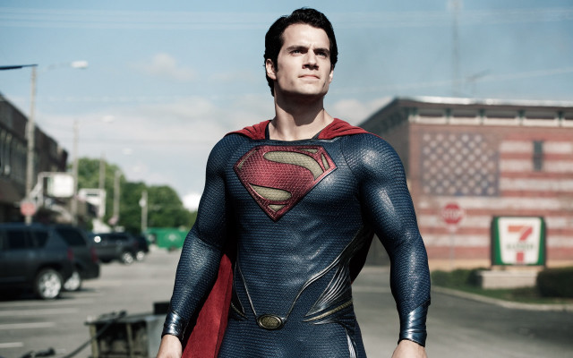 Superman costume man street corner free wallpaper for desktop - medium preview image