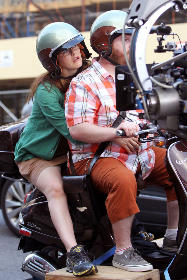 Man woman motorcycle street car free wallpaper for mobile - medium preview image