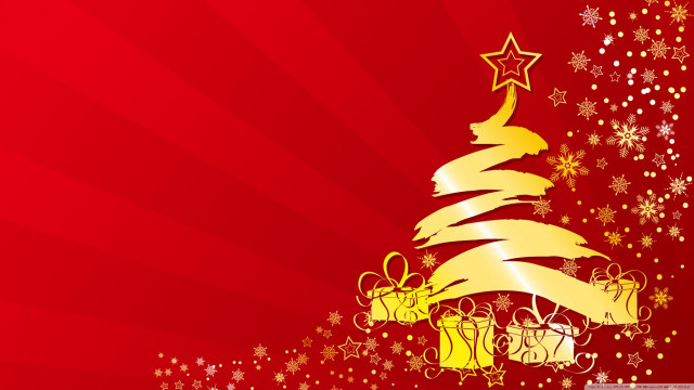 Christmas tree presents red background #3 free wallpaper for desktop - medium preview image