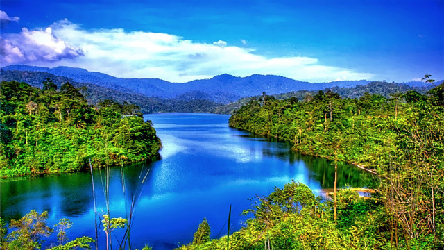 Lake trees mountains blue sky #6 free wallpaper for desktop - medium preview image