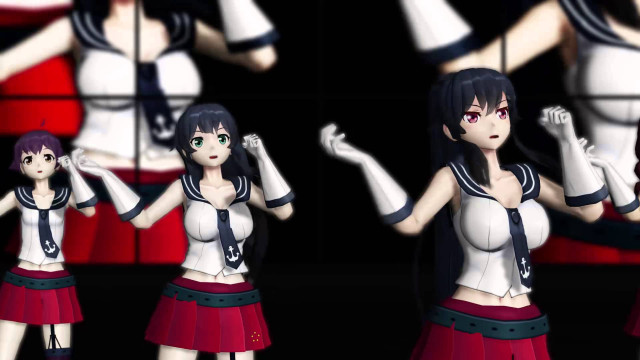 Girl sailor outfit dancing microphone free wallpaper for desktop - medium preview image