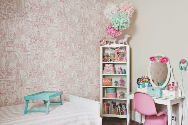 Bedroom pink chair desk mirror free wallpaper for desktop - medium preview image