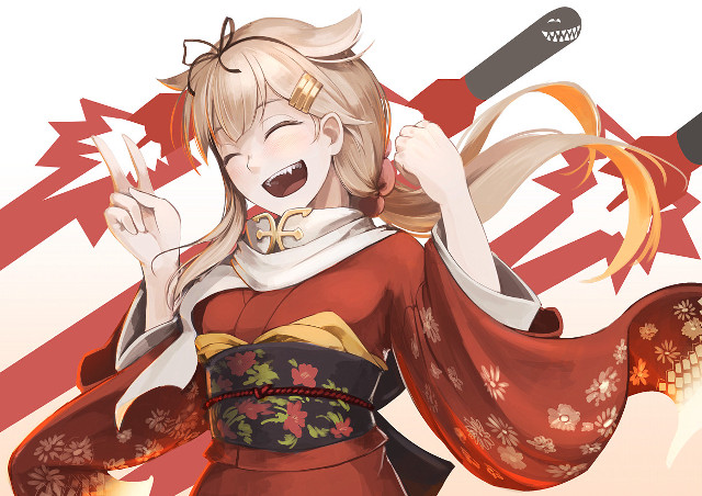 Woman kimono baseball bat flag free wallpaper for desktop - medium preview image