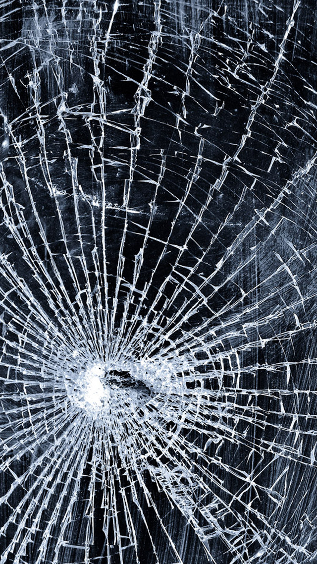 Cracked glass window black white free wallpaper for mobile - medium preview image