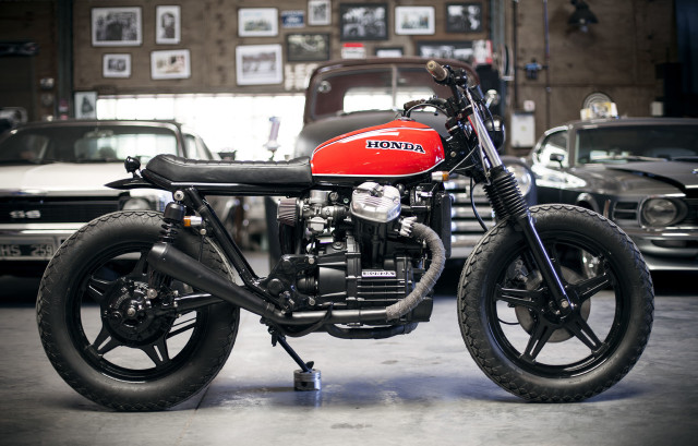 Red motorcycle garage cars trucks free wallpaper for desktop - medium preview image