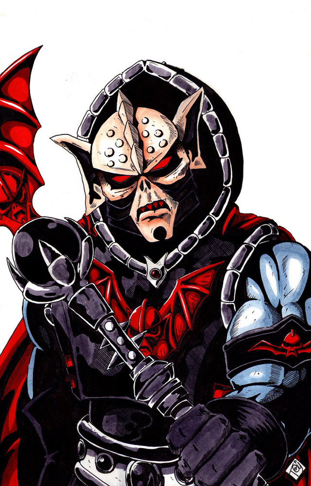 Man red black outfit bat free wallpaper for mobile - medium preview image