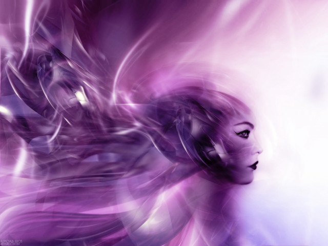 Woman purple background fantasy airbrush free wallpaper for desktop - medium preview image