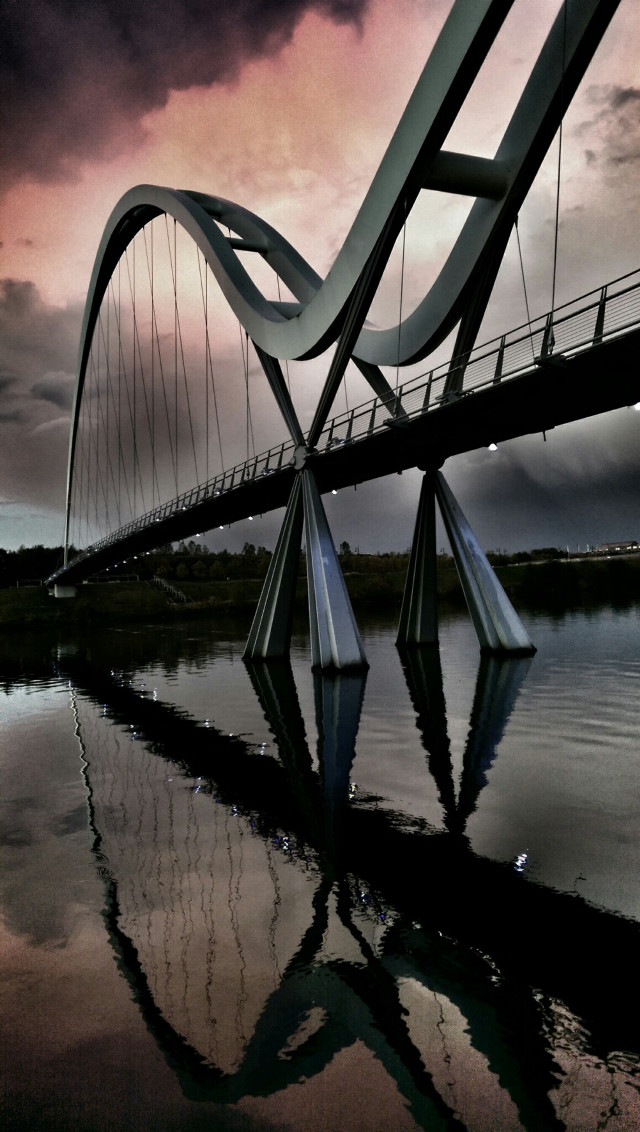Bridge over water sky background #3 free wallpaper for mobile - medium preview image