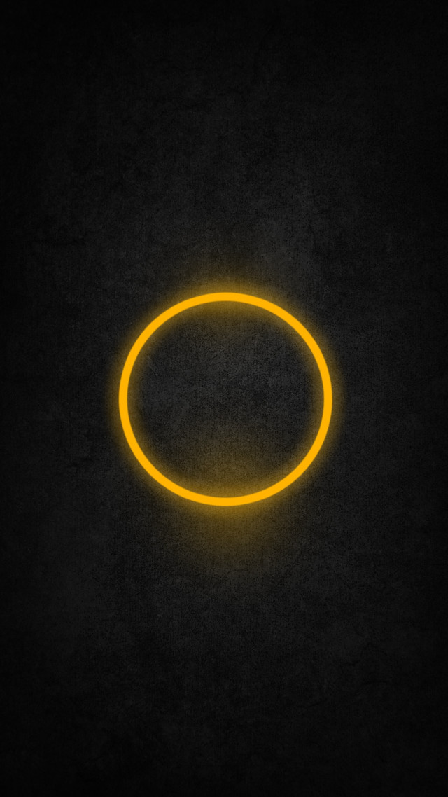 Yellow circle glowing dark night free wallpaper for mobile - medium preview image