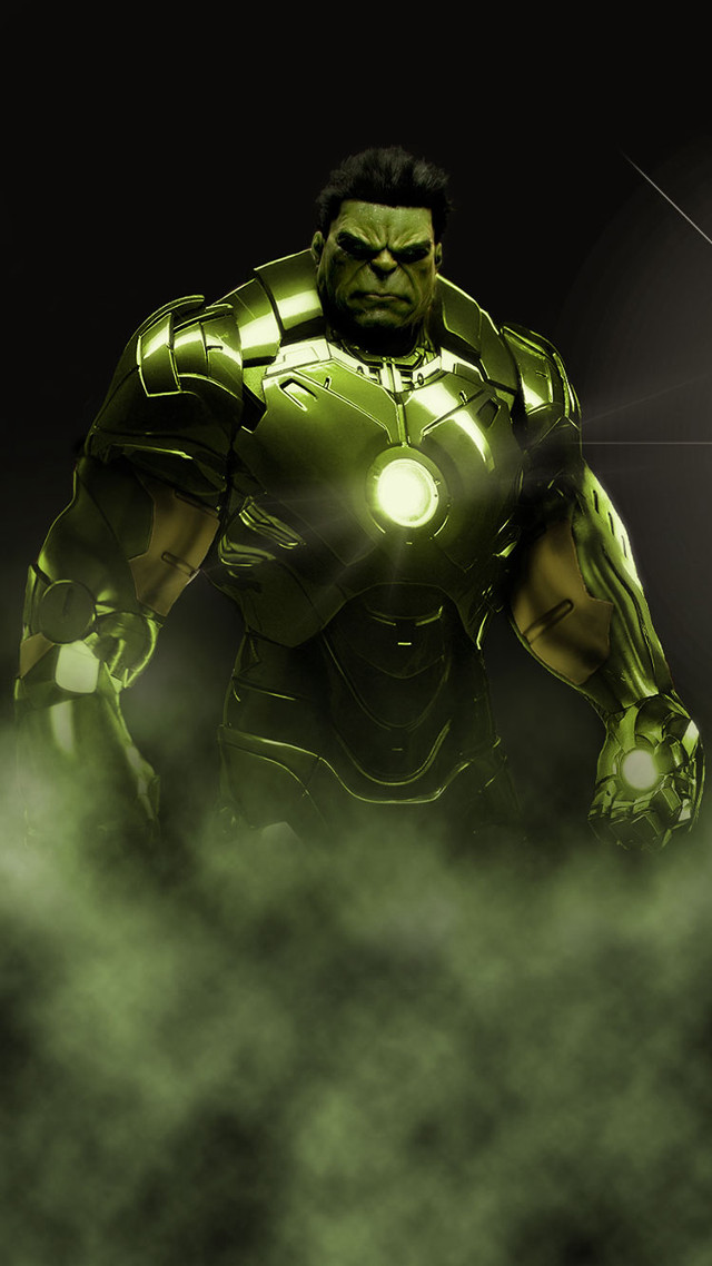 Green man glowing light black free wallpaper for mobile - medium preview image