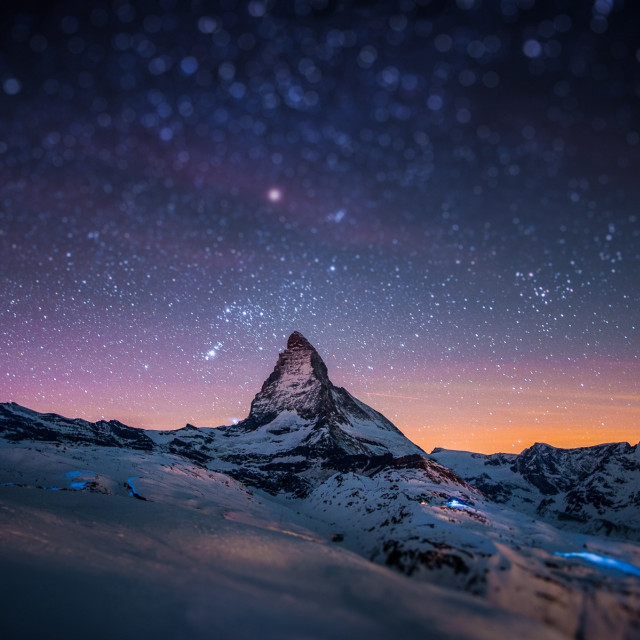 Mountain star filled sky above free wallpaper for tablet - medium preview image