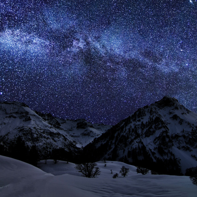 Night sky stars mountain range #18 free wallpaper for tablet - medium preview image