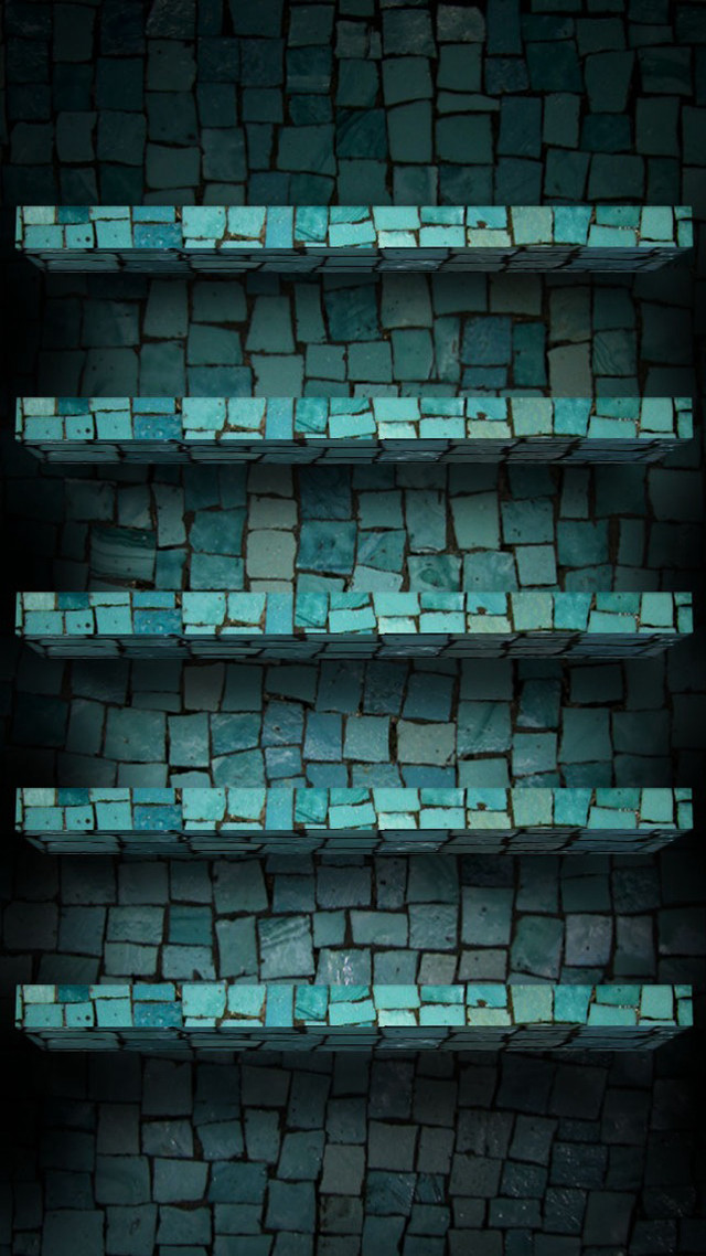 Shelf bricks blue light black free wallpaper for mobile - medium preview image