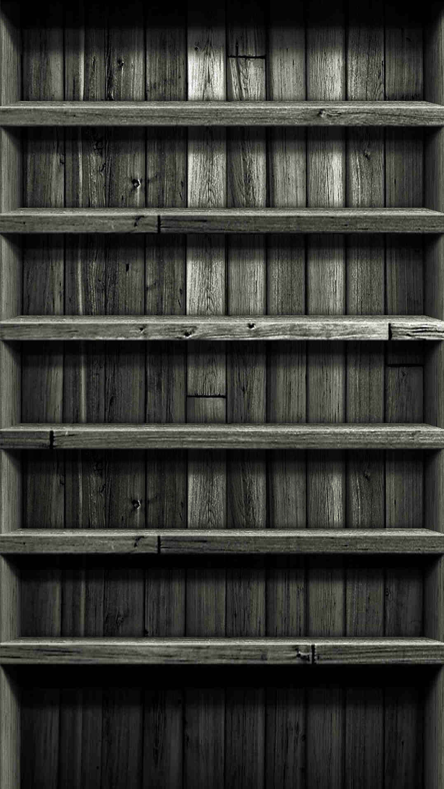Shelf wooden black white border free wallpaper for mobile - medium preview image