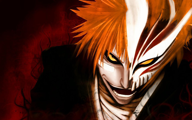 Demonic anime orangehair yelloweyes whiteface free wallpaper for desktop - medium preview image