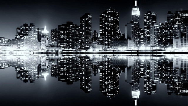 City skyline reflection water night #6 free wallpaper for desktop - medium preview image