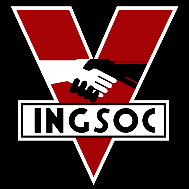 Red white logo handshake ingsoc free wallpaper for tablet - medium preview image