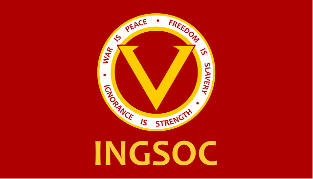 Red yellow flag ingsoc gold free wallpaper for desktop - medium preview image