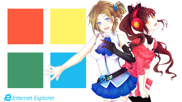 Anime girls colorful background internet free wallpaper for desktop - medium preview image