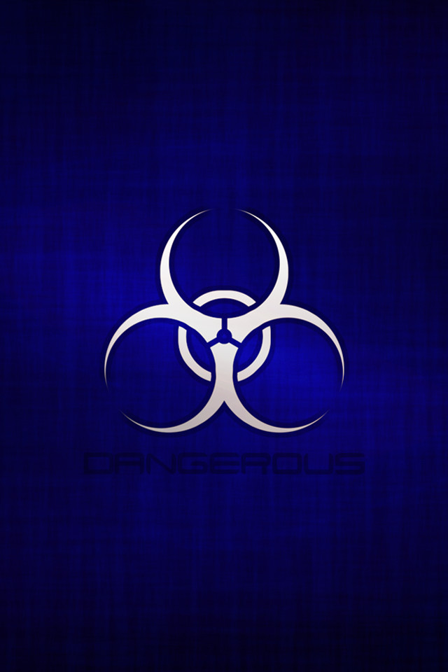 Blue background white biohazard black free wallpaper for mobile - medium preview image