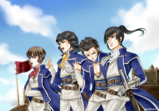 Anime characters blue sky clouds #15 free wallpaper for desktop - medium preview image