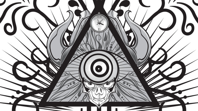 Triangle skull clock third eye free wallpaper for desktop - medium preview image