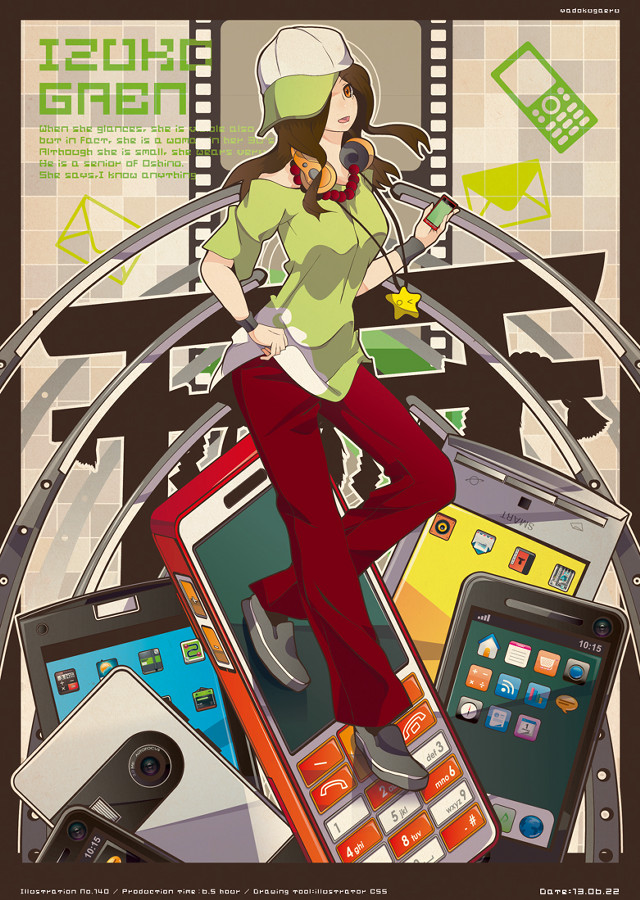 Woman green shirt red pants free wallpaper for mobile - medium preview image