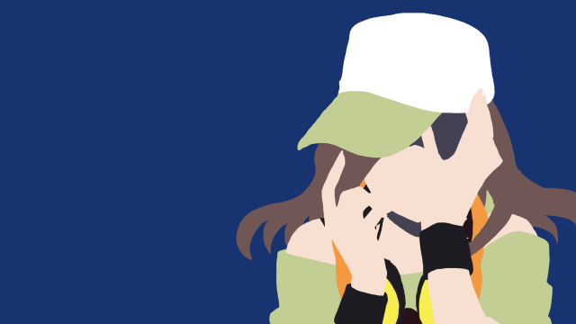 Woman hat phone blue background free wallpaper for desktop - medium preview image