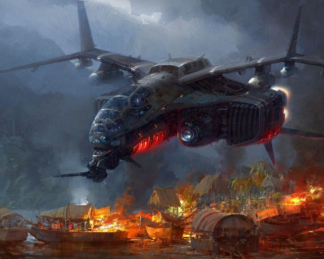 Airplane burning city red light free wallpaper for desktop - medium preview image