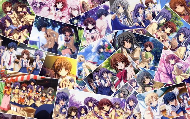 Anime collage character images collection free wallpaper for desktop - medium preview image