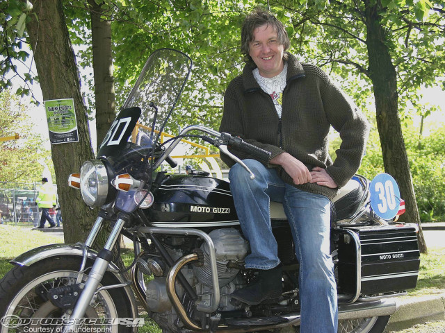 Man motorcycle park trees background free wallpaper for desktop - medium preview image