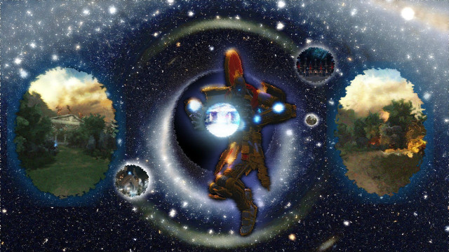 Space station planet stars astronaut free wallpaper for desktop - medium preview image