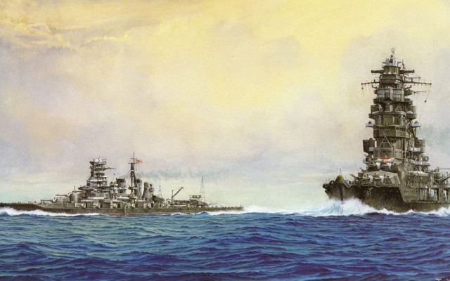 Two ships ocean cloudy sky #2 free wallpaper for desktop - medium preview image