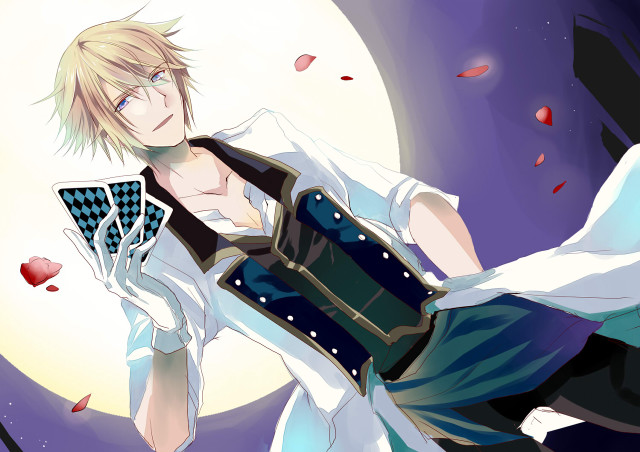 Man holding card moon background free wallpaper for desktop - medium preview image