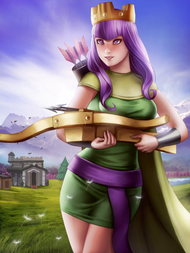 Woman green dress sword crown free wallpaper for mobile - medium preview image