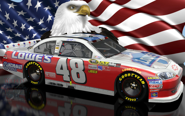 Eagle car american flag reflection free wallpaper for desktop - medium preview image